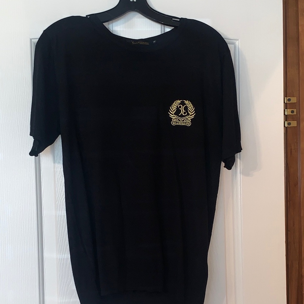 Billionaire Couture Black Sweater With Gold Crest